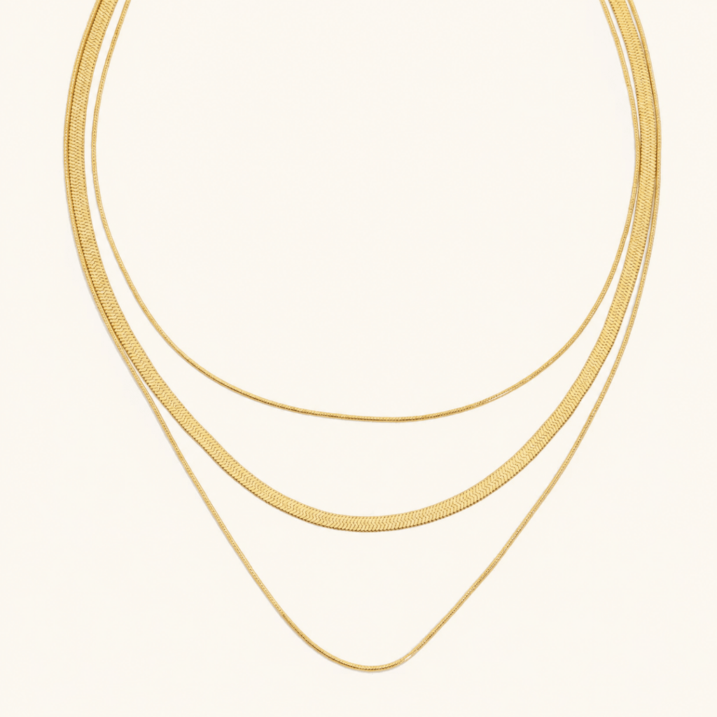 Siracusa Triple-Layer Chain Necklace - Luzy Jewels