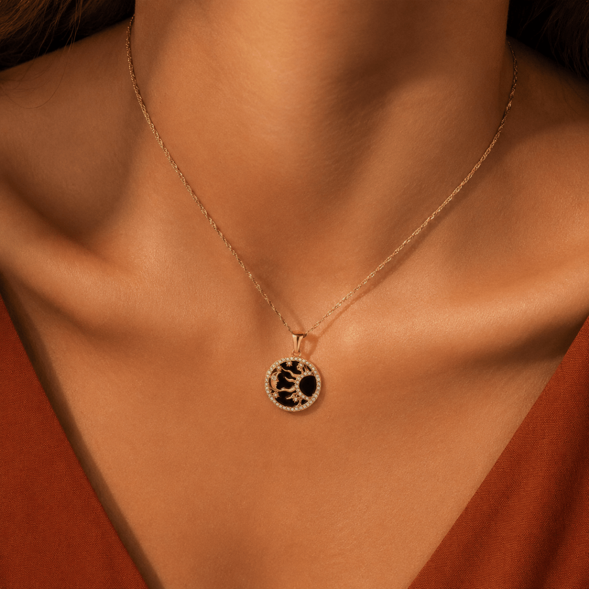 Solara Celestial Medallion Necklace - Luzy Jewels