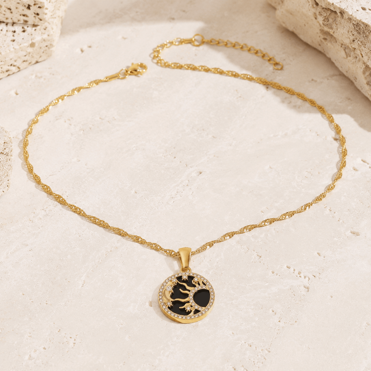 Solara Celestial Medallion Necklace - Luzy Jewels