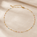 Solara Multicolor Bead Station Necklace - Luzy Jewels