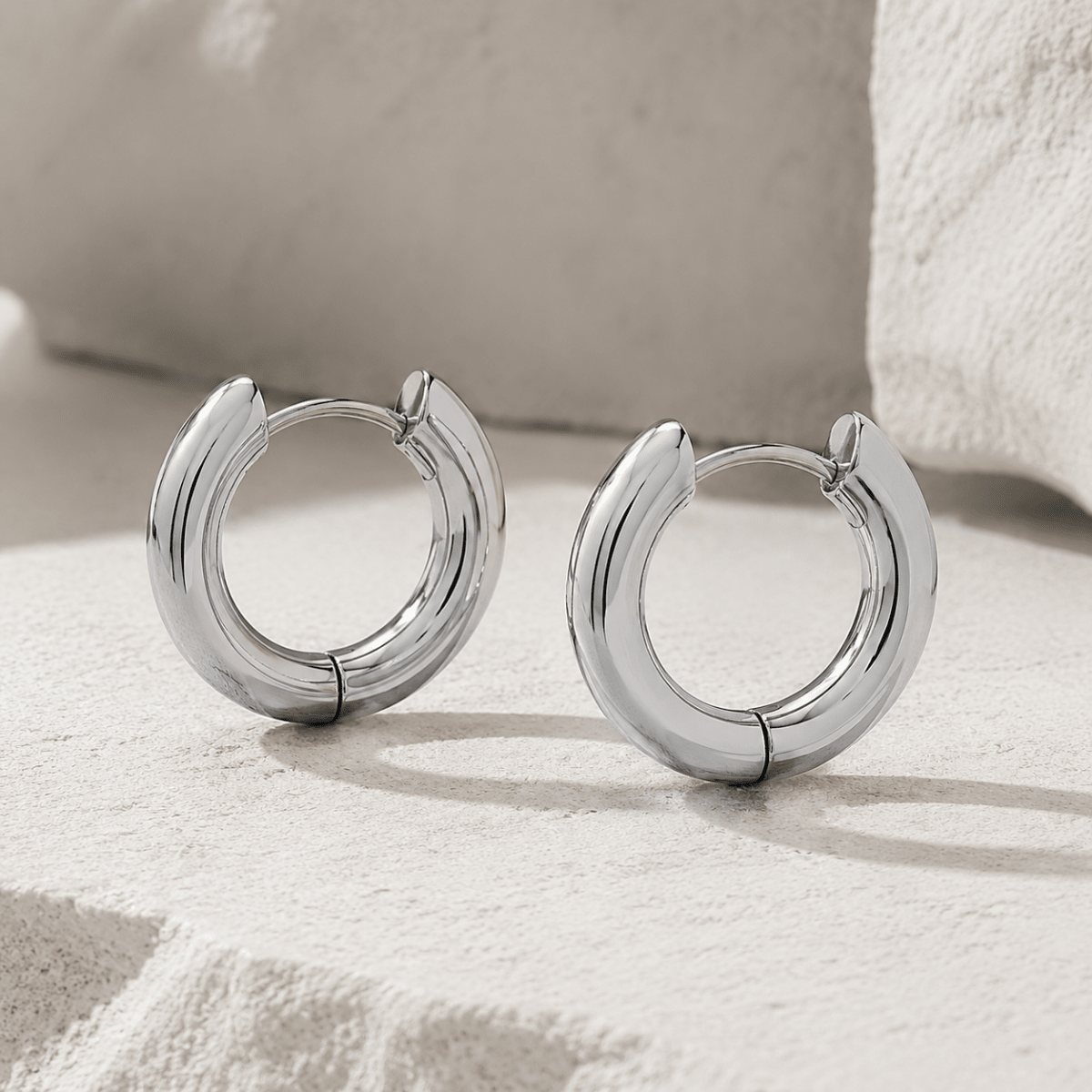 Soraya Bold Tubular Huggie Hoops - Luzy Jewels