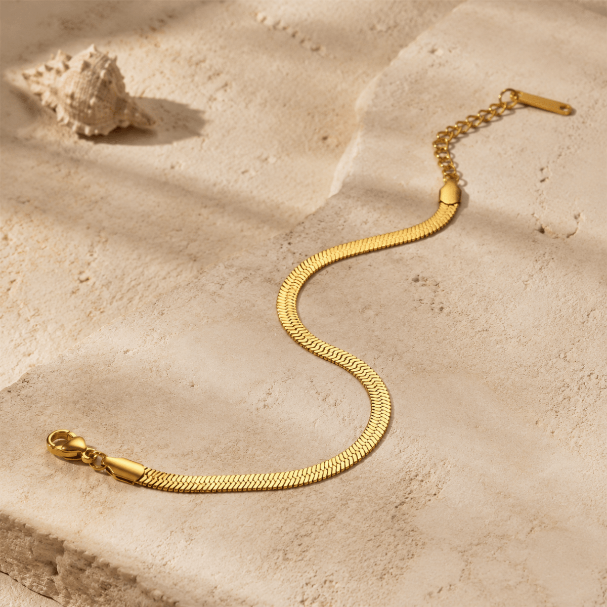 Sorella Herringbone Anklet - Luzy Jewels