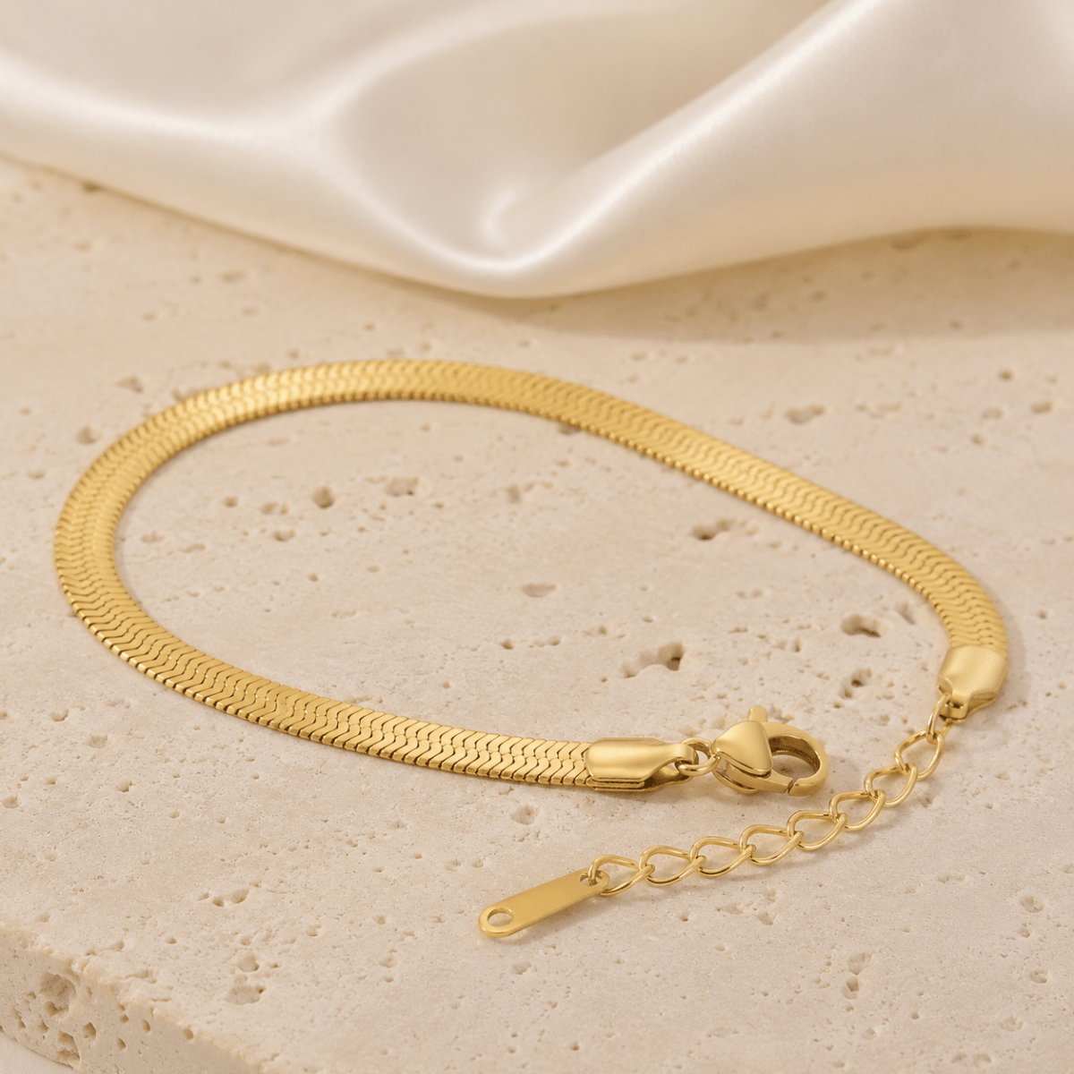 Sorella Herringbone Anklet - Luzy Jewels