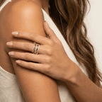Syros Sculptural Mixed-Metal Stack Ring - Luzy Jewels