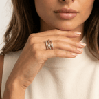 Syros Sculptural Mixed-Metal Stack Ring - Luzy Jewels