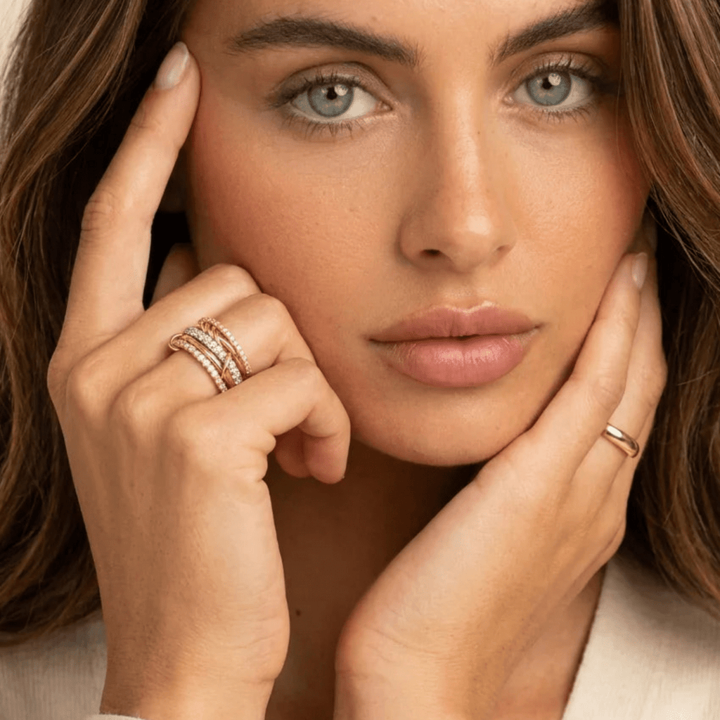 Syros Sculptural Mixed-Metal Stack Ring - Luzy Jewels