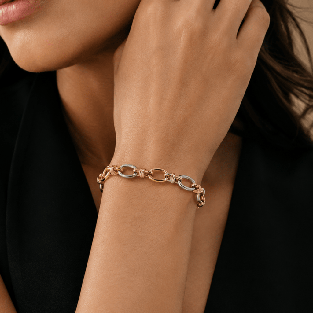 Taormina Two-Tone Wrapped-Link Bracelet - Luzy Jewels