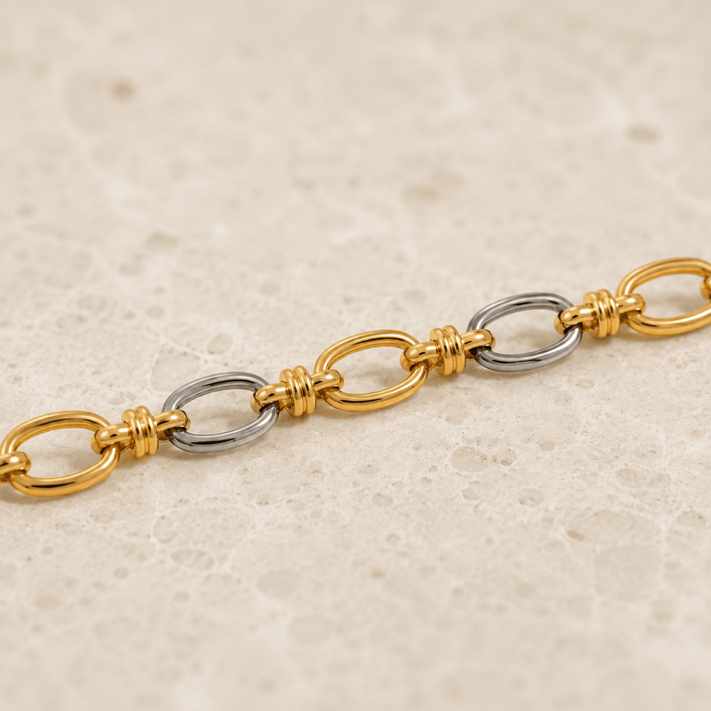 Taormina Two-Tone Wrapped-Link Bracelet - Luzy Jewels