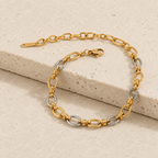 Taormina Two-Tone Wrapped-Link Bracelet - Luzy Jewels