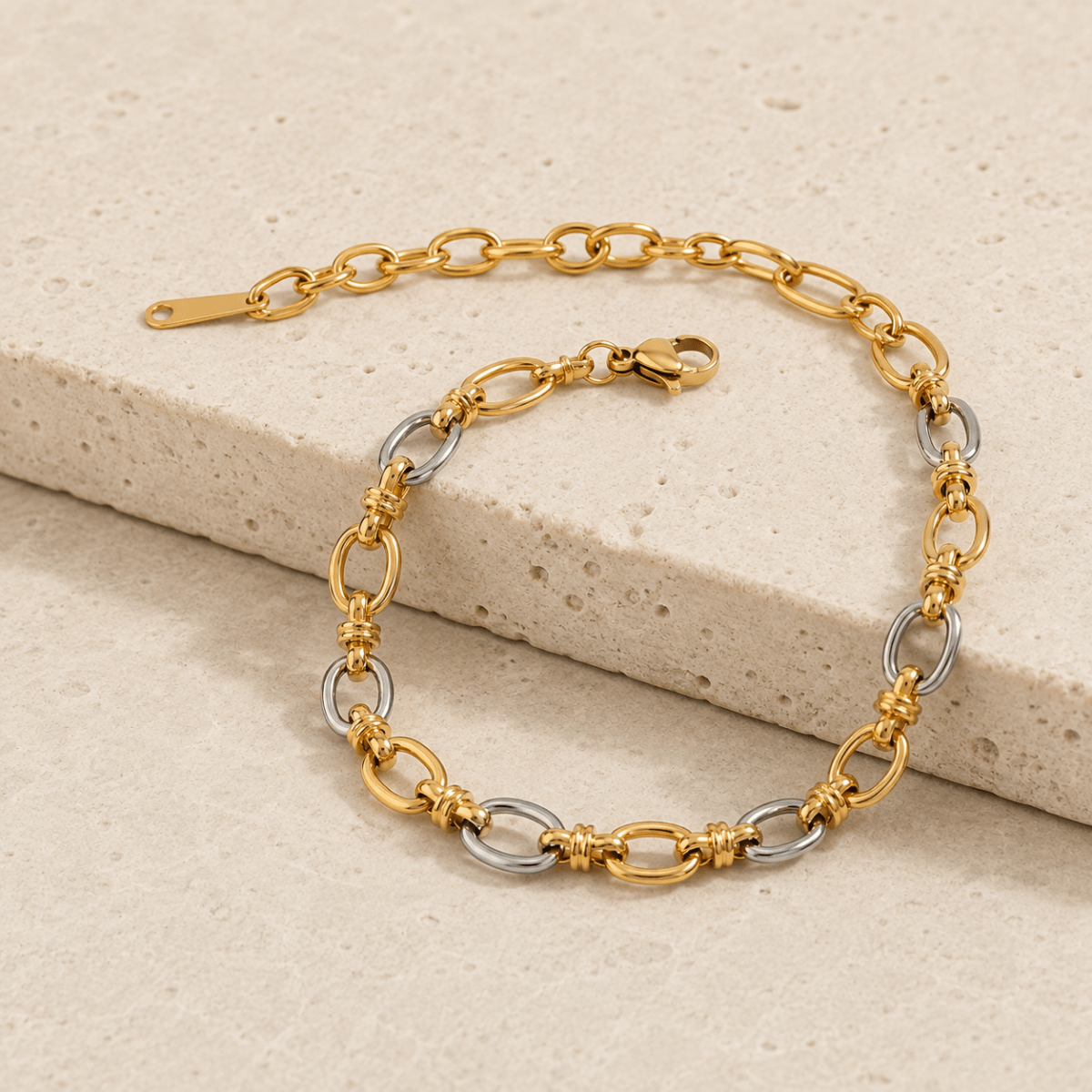 Taormina Two-Tone Wrapped-Link Bracelet - Luzy Jewels