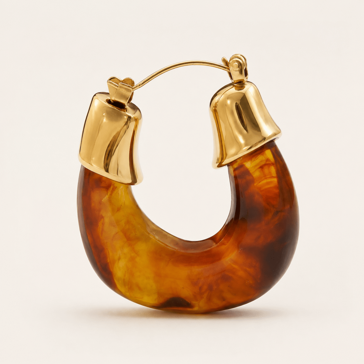 Thalia Sculpted Enamel Hoop Earrings - Luzy Jewels