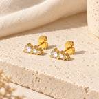 Trelisse Graduated Trio Stud Earrings - Luzy Jewels