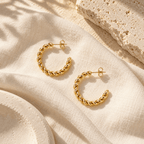 Tressia Rope Twist Hoop Earrings - Luzy Jewels