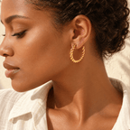 Tressia Rope Twist Hoop Earrings - Luzy Jewels