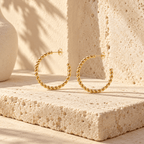 Tressia Rope Twist Hoop Earrings - Luzy Jewels