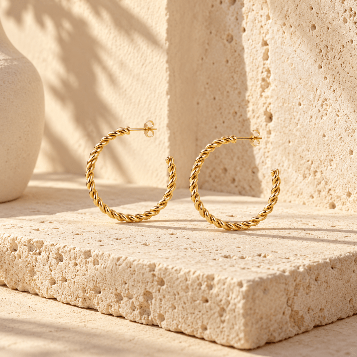 Tressia Rope Twist Hoop Earrings - Luzy Jewels
