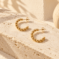 Tressia Rope Twist Hoop Earrings - Luzy Jewels