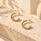 Tressia Rope Twist Hoop Earrings - Luzy Jewels
