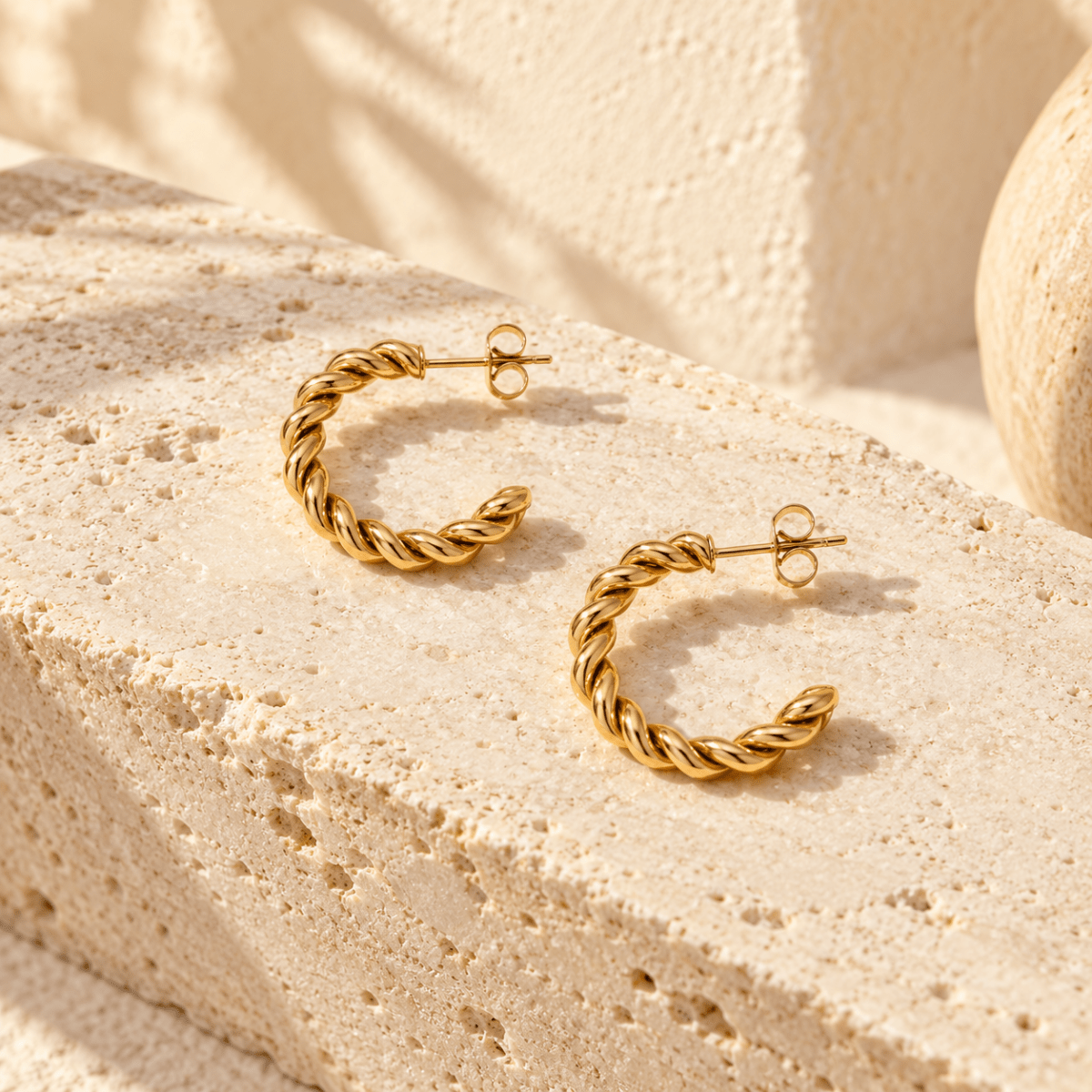 Tressia Rope Twist Hoop Earrings - Luzy Jewels