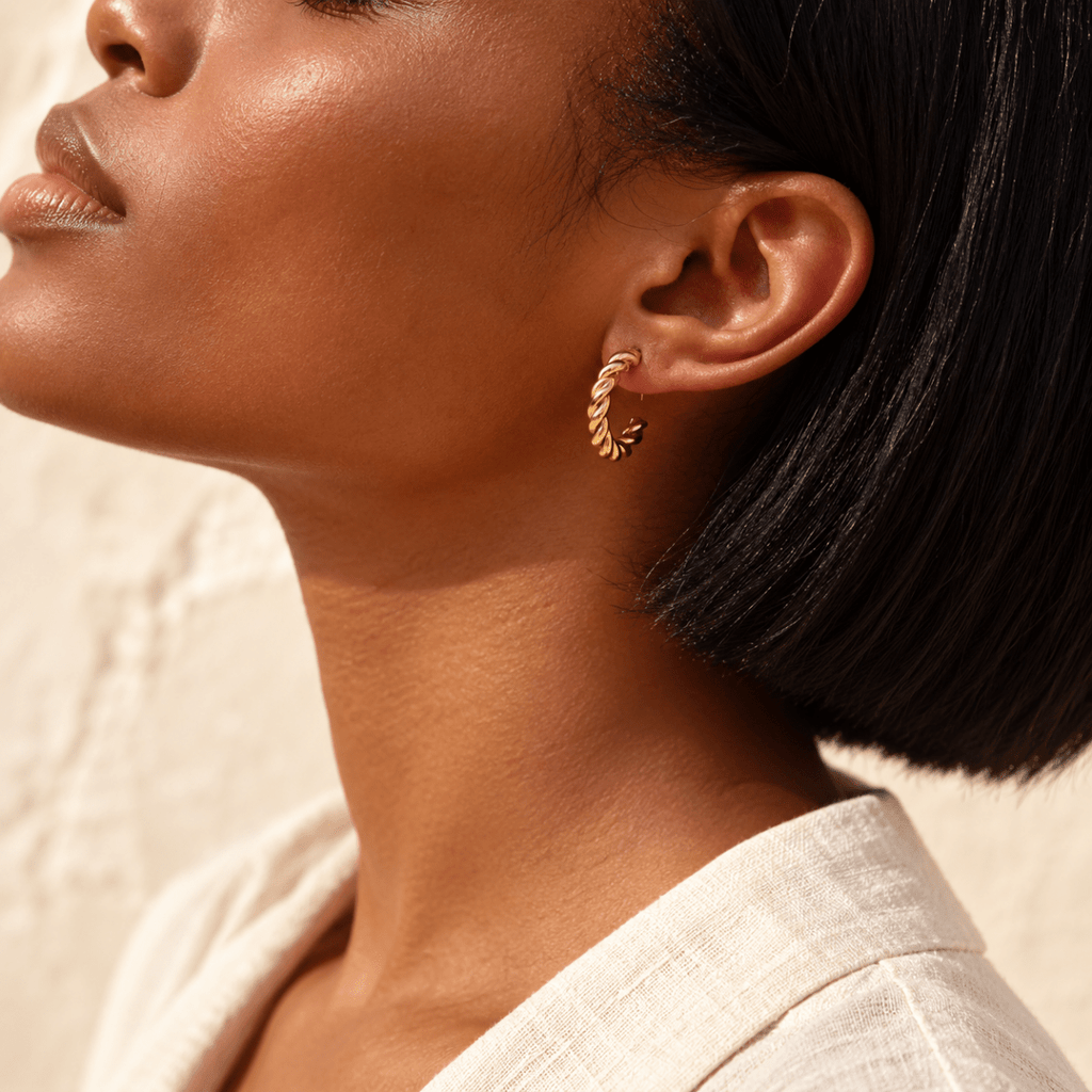 Tressia Rope Twist Hoop Earrings - Luzy Jewels