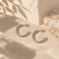 Tressia Rope Twist Hoop Earrings - Luzy Jewels