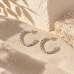 Tressia Rope Twist Hoop Earrings - Luzy Jewels