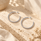 Tressia Rope Twist Hoop Earrings - Luzy Jewels