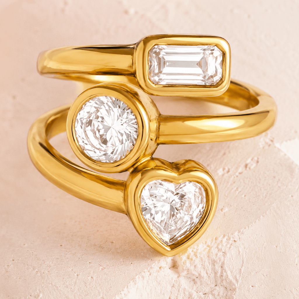 Trielle Mixed-Cut Open Ring - Luzy Jewels