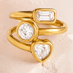 Trielle Mixed-Cut Open Ring - Luzy Jewels
