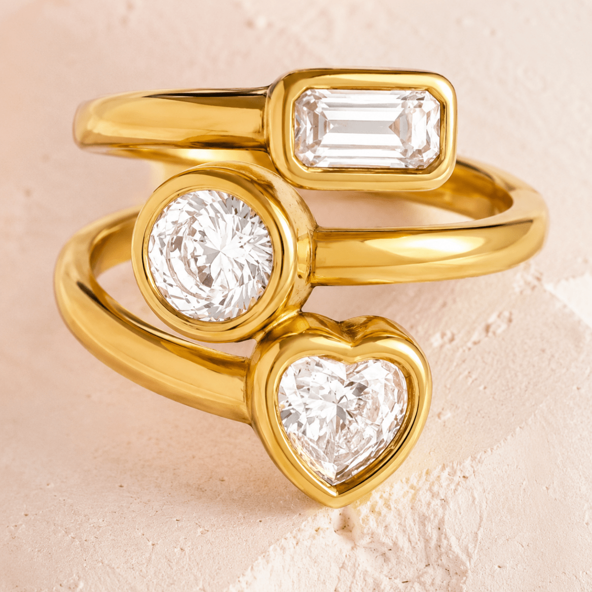 Trielle Mixed-Cut Open Ring - Luzy Jewels