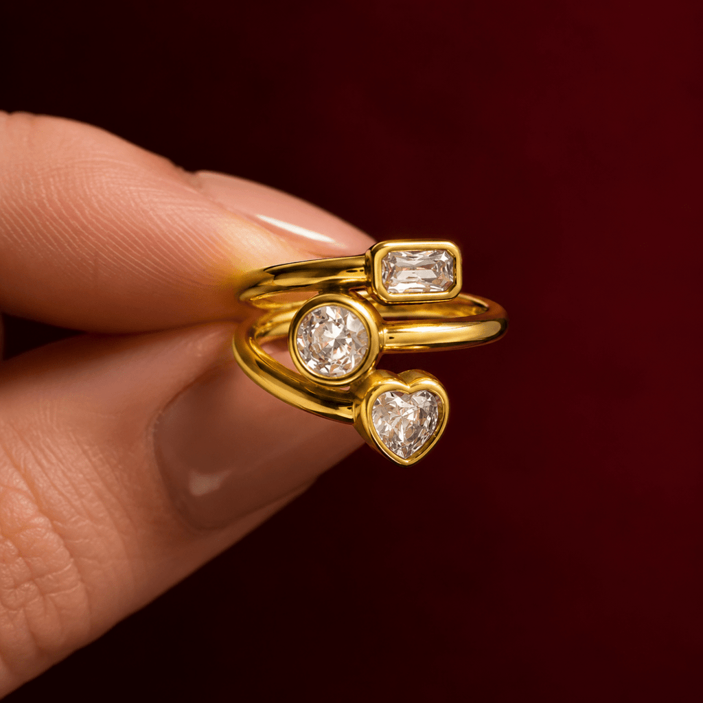 Trielle Mixed-Cut Open Ring - Luzy Jewels