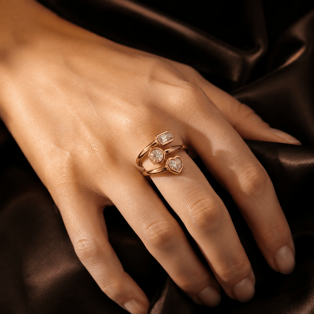 Trielle Mixed-Cut Open Ring - Luzy Jewels