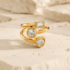Trielle Mixed-Cut Open Ring - Luzy Jewels