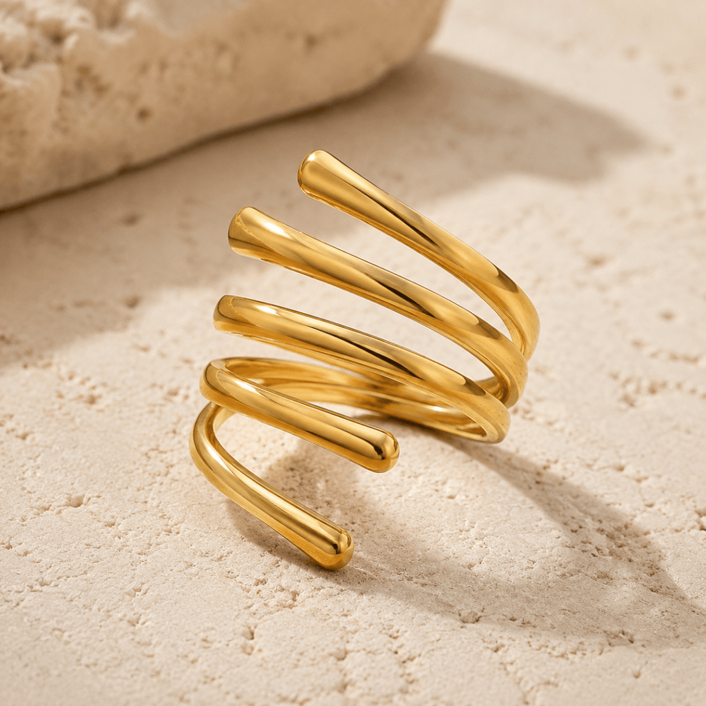 Valeria Five-Line Wrap Ring - Luzy Jewels