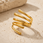 Valeria Five-Line Wrap Ring - Luzy Jewels