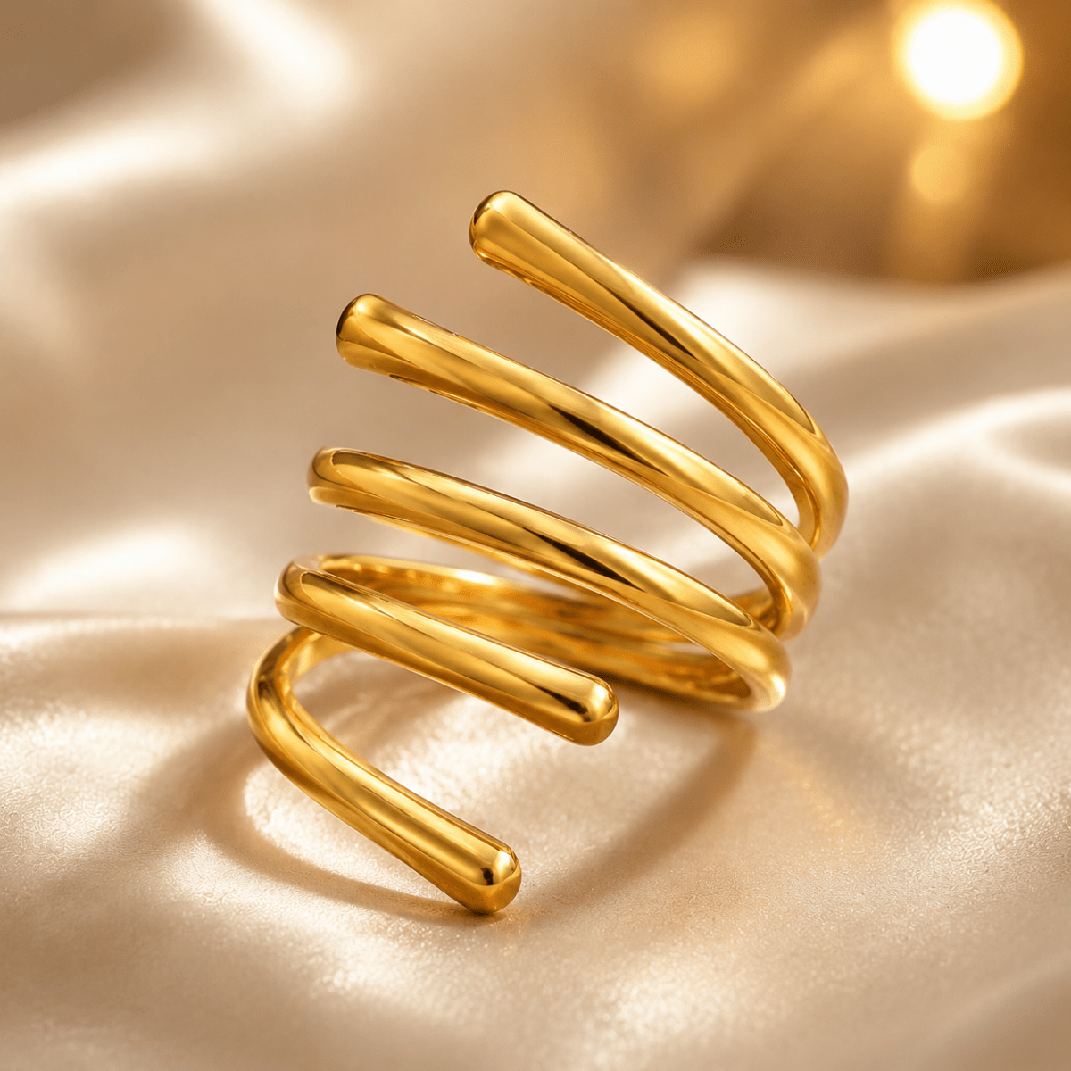 Valeria Five-Line Wrap Ring - Luzy Jewels