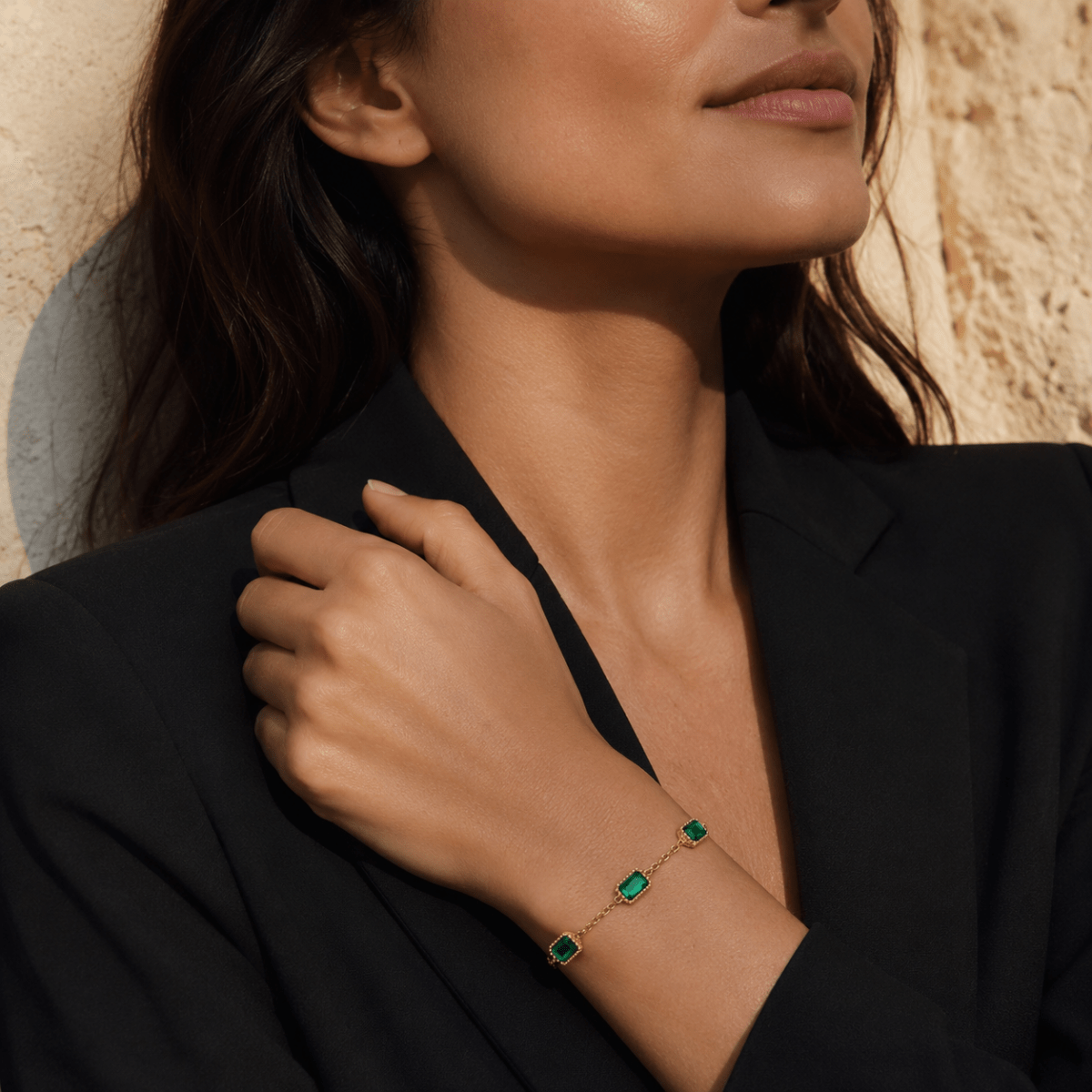 Virelia Five-Stone Halo Bracelet - Luzy Jewels
