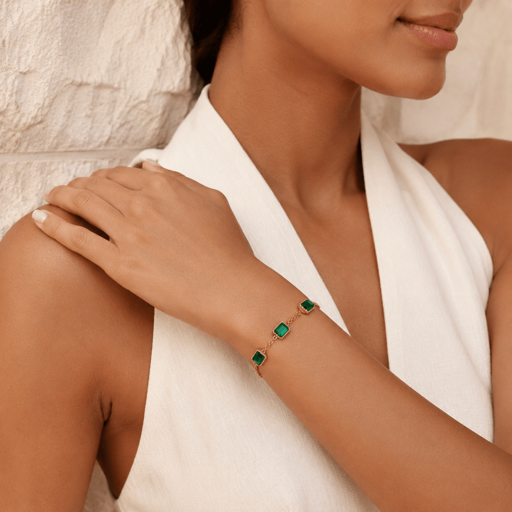 Virelia Five-Stone Halo Bracelet - Luzy Jewels