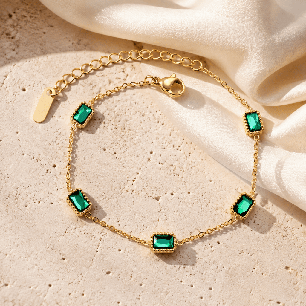 Virelia Five-Stone Halo Bracelet - Luzy Jewels