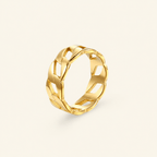 Virelia Polished Curb-Link Band Ring - Luzy Jewels
