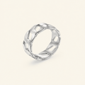 Virelia Polished Curb-Link Band Ring - Luzy Jewels