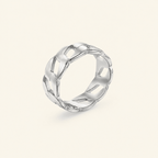 Virelia Polished Curb-Link Band Ring - Luzy Jewels