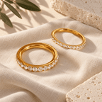 Virelle Round-Stone Band Ring - Luzy Jewels