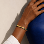 Vireya Green Baguette Hinged Bangle - Luzy Jewels