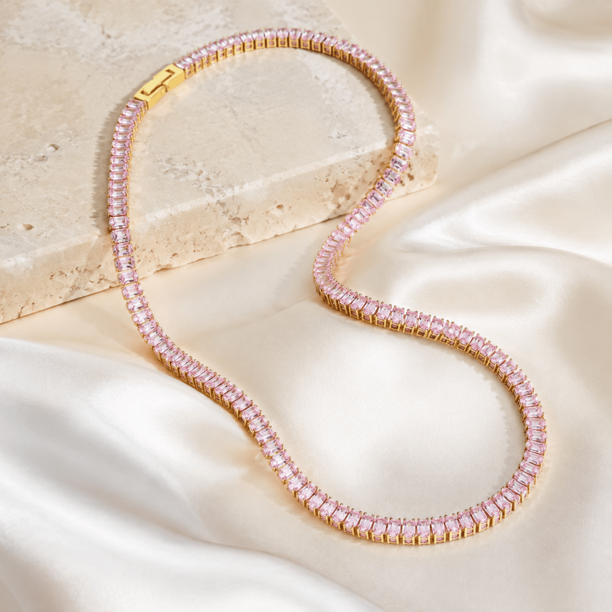 Zafira Chromatic Tennis Necklace - Luzy Jewels