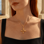Zahara Ornate Cross Necklace - Luzy Jewels