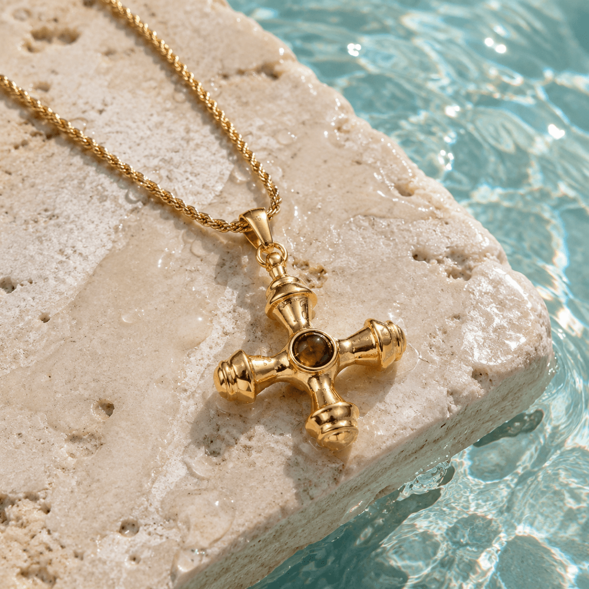 Zahara Ornate Cross Necklace - Luzy Jewels