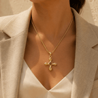 Zahara Ornate Cross Necklace - Luzy Jewels