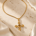 Zahara Ornate Cross Necklace - Luzy Jewels