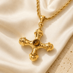 Zahara Ornate Cross Necklace - Luzy Jewels